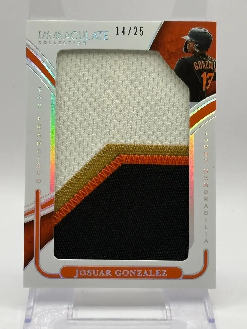 2026 Immaculate Josuar Gonzalez Jumbo Memorabilia Jersey Patch 14/25 SP Giants